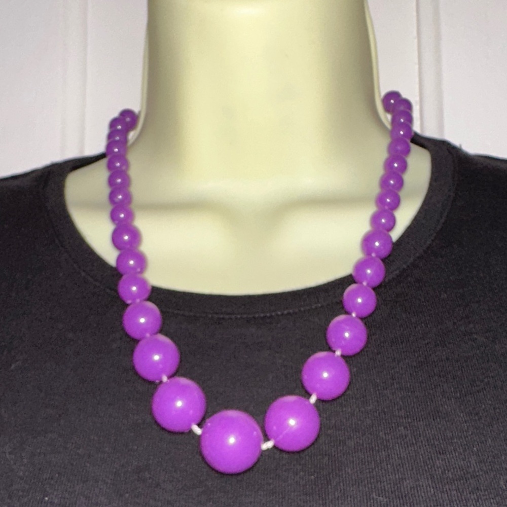 Vintage Purple Beaded Necklace
